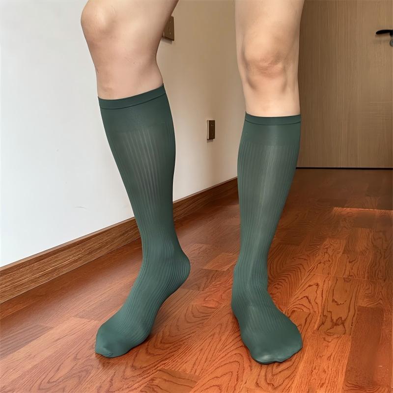Men's Fine-Striped Business Dress Socks