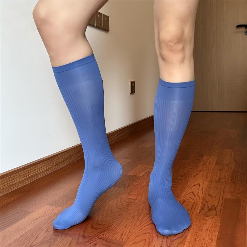 Men's Fine-Striped Business Dress Socks
