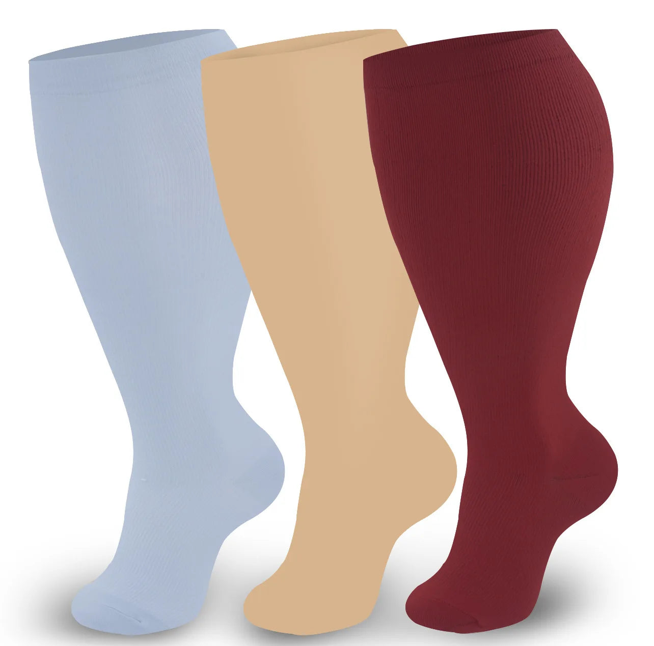 Plus Size Compression Socks Women Men Running Yoga Fat Sock Sports Fitness Weight Loss Wide Calf Extra Large Flight Sock Support