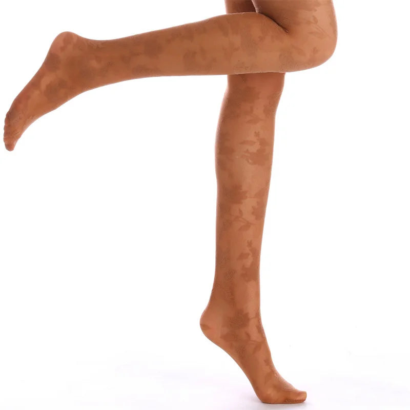 Sexy Colorful Rose Tights Women 12 Colors Medias Socks Transparent Thin Y2K Pantyhose Party Club Stockings