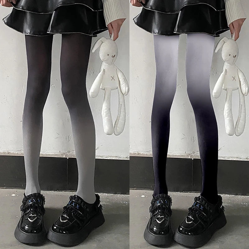 80D Lolita Gradient Women Sexy Anime Stockings Cute Leggings Spring Autumn Snagging Resistance Colored Pantyhose for Girl Tights