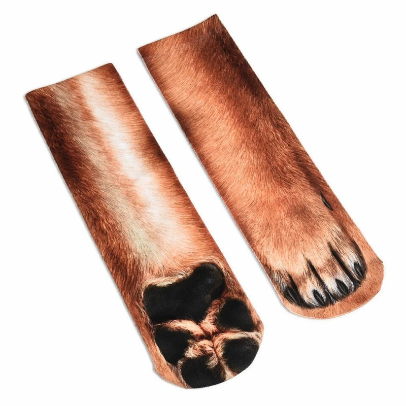 1pair 3D Printed Animal Paw Socks For Adult Kid Funny Cat Tiger Eagle Leg Socks Men Women Novelty Socks Christmas Gift