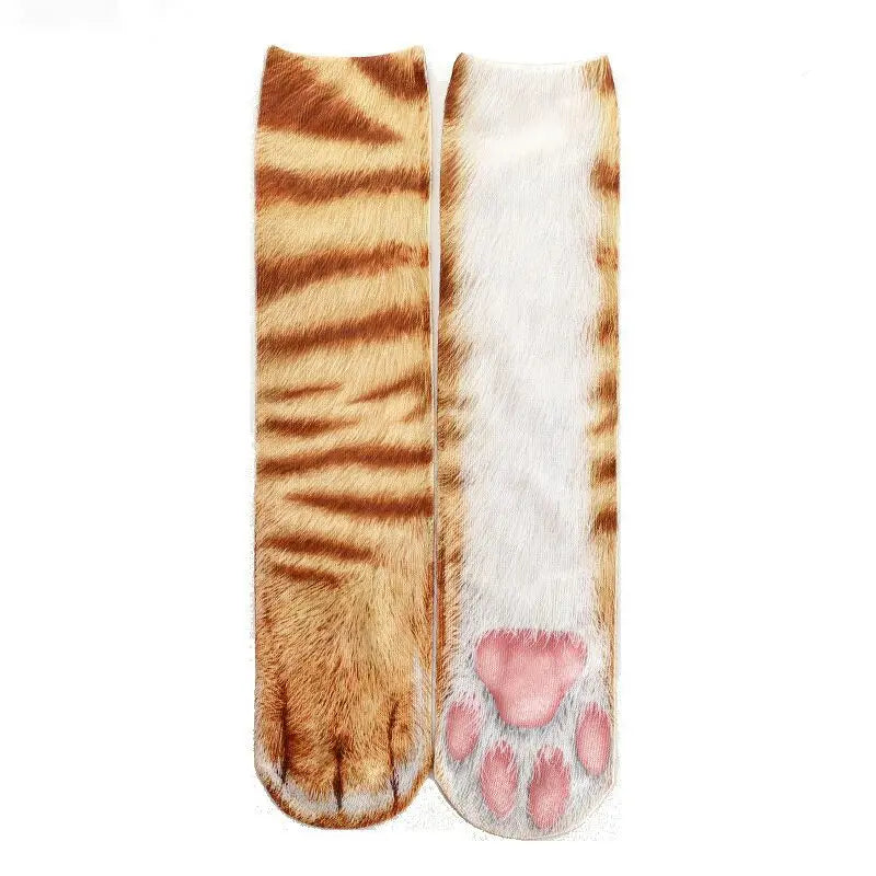 1pair 3D Printed Animal Paw Socks For Adult Kid Funny Cat Tiger Eagle Leg Socks Men Women Novelty Socks Christmas Gift