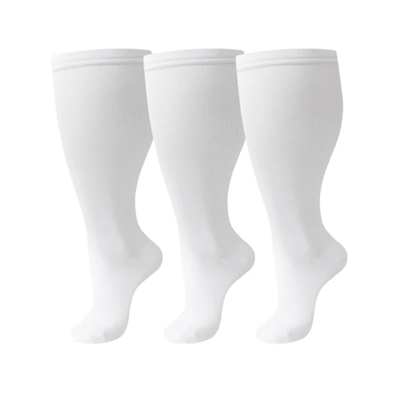 Plus Size Compression Socks Women Men Running Yoga Fat Sock Sports Fitness Weight Loss Wide Calf Extra Large Flight Sock Support