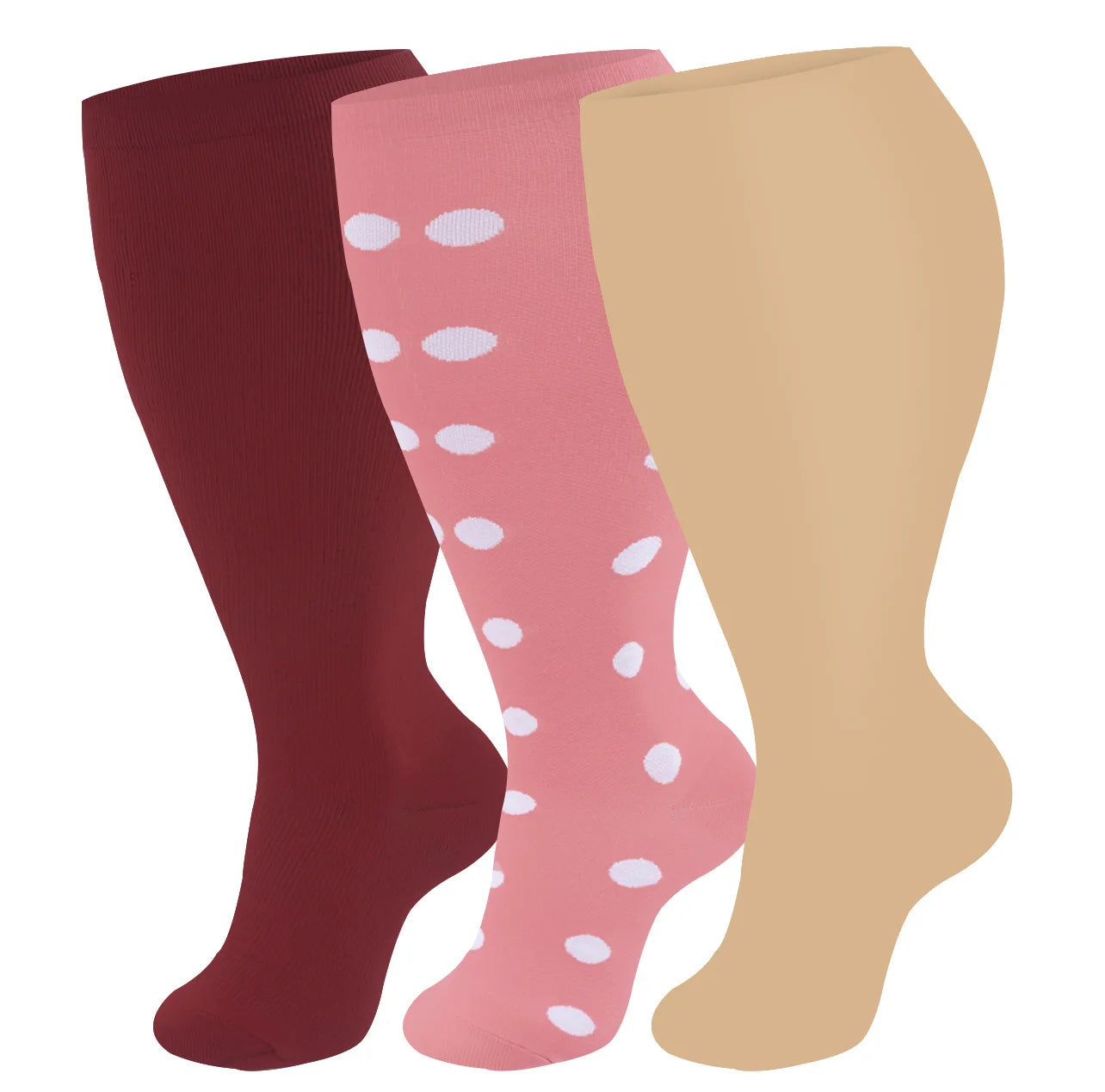 Plus Size Compression Socks Women Men Running Yoga Fat Sock Sports Fitness Weight Loss Wide Calf Extra Large Flight Sock Support