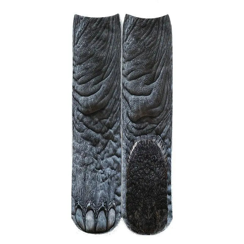 1pair 3D Printed Animal Paw Socks For Adult Kid Funny Cat Tiger Eagle Leg Socks Men Women Novelty Socks Christmas Gift