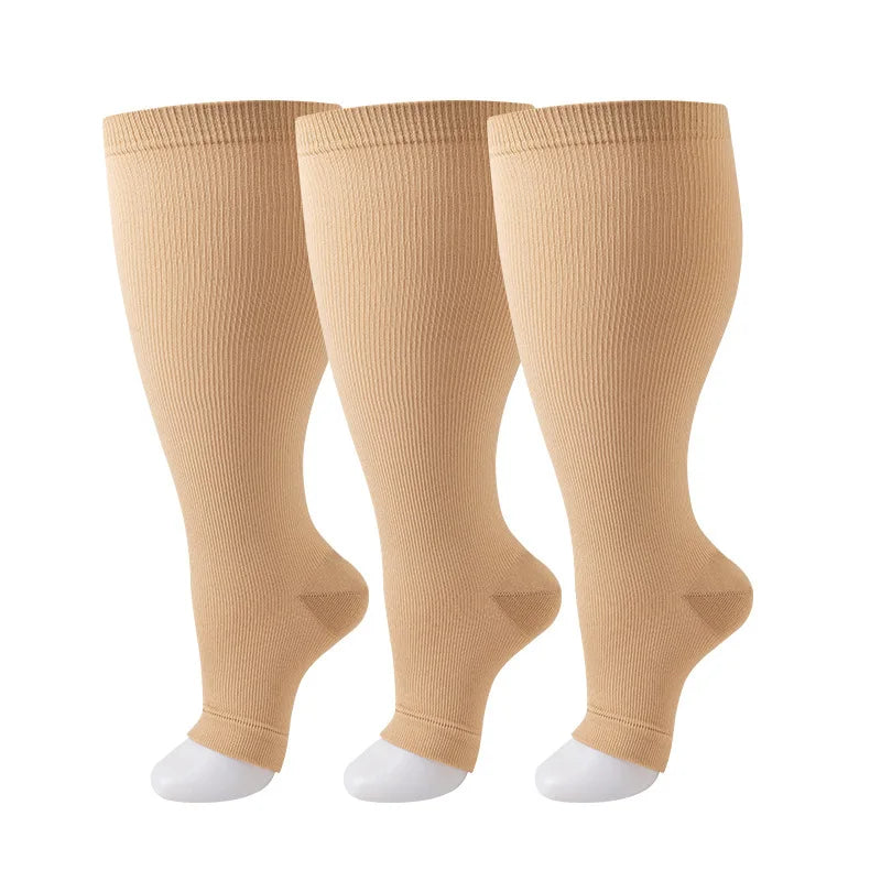 Plus Size Compression Socks Women Men Running Yoga Fat Sock Sports Fitness Weight Loss Wide Calf Extra Large Flight Sock Support