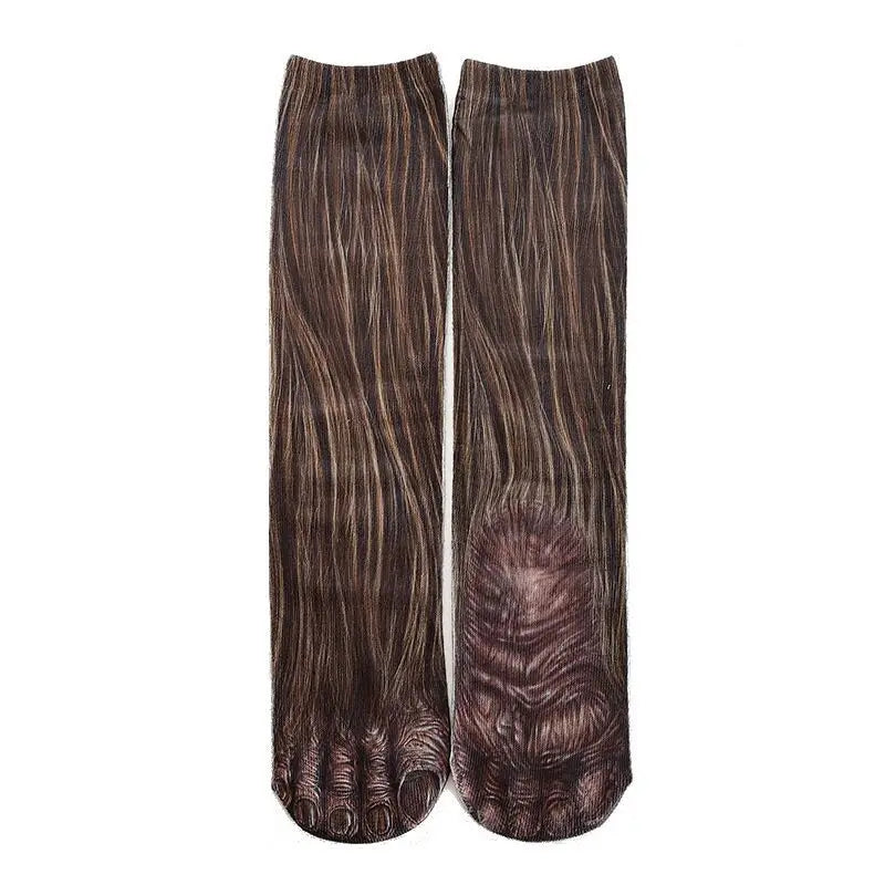 1pair 3D Printed Animal Paw Socks For Adult Kid Funny Cat Tiger Eagle Leg Socks Men Women Novelty Socks Christmas Gift