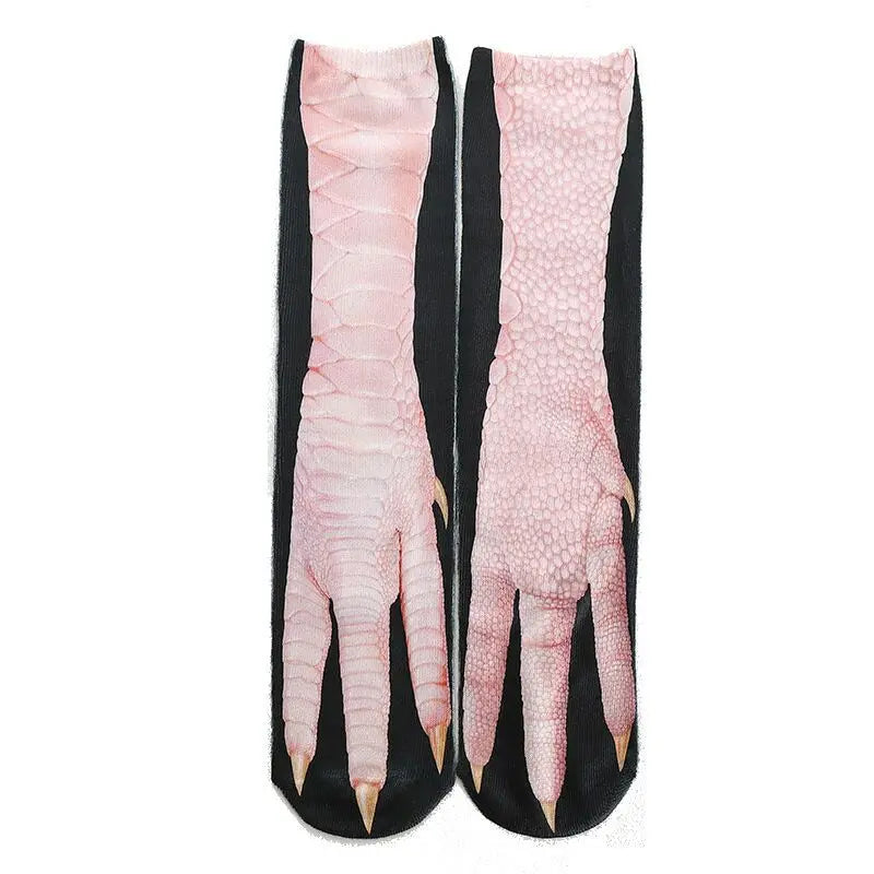 1pair 3D Printed Animal Paw Socks For Adult Kid Funny Cat Tiger Eagle Leg Socks Men Women Novelty Socks Christmas Gift