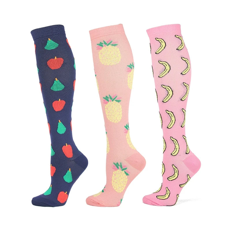 3/6/7 Pairs/Pack Compression Socks Women Men Knee High 30 MmHg Running Sports Socks Edema Diabetes Varicose Veins Socks Dropship