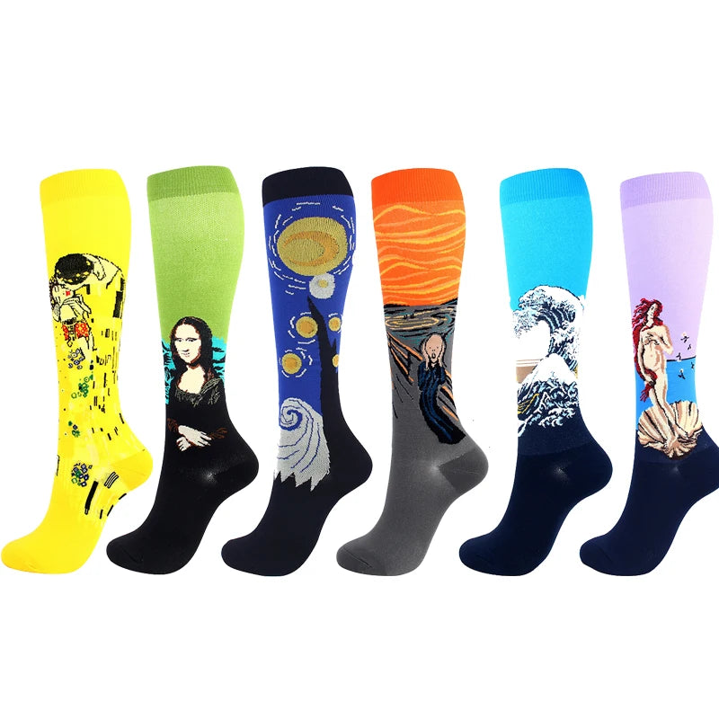 3/6/7 Pairs/Pack Compression Socks Women Men Knee High 30 MmHg Running Sports Socks Edema Diabetes Varicose Veins Socks Dropship