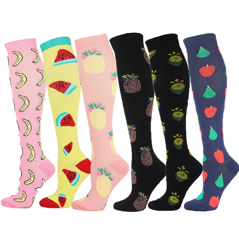 3/6/7 Pairs/Pack Compression Socks Women Men Knee High 30 MmHg Running Sports Socks Edema Diabetes Varicose Veins Socks Dropship