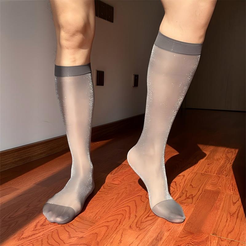 Men's Ultra-Sheer Glitter Business Socks - Midnight Galaxy Edition