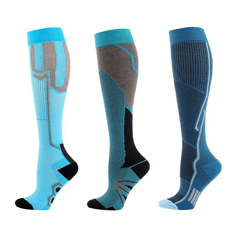 3/5/6 Double Compression Socks Men Women Medical Varicose Swelling Pregnancy Sports Socks Outdoor Exercise Running Golf Hiking