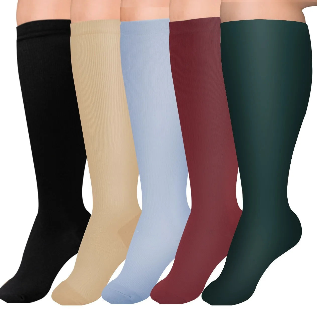 Plus Size Compression Socks Women Men Running Yoga Fat Sock Sports Fitness Weight Loss Wide Calf Extra Large Flight Sock Support