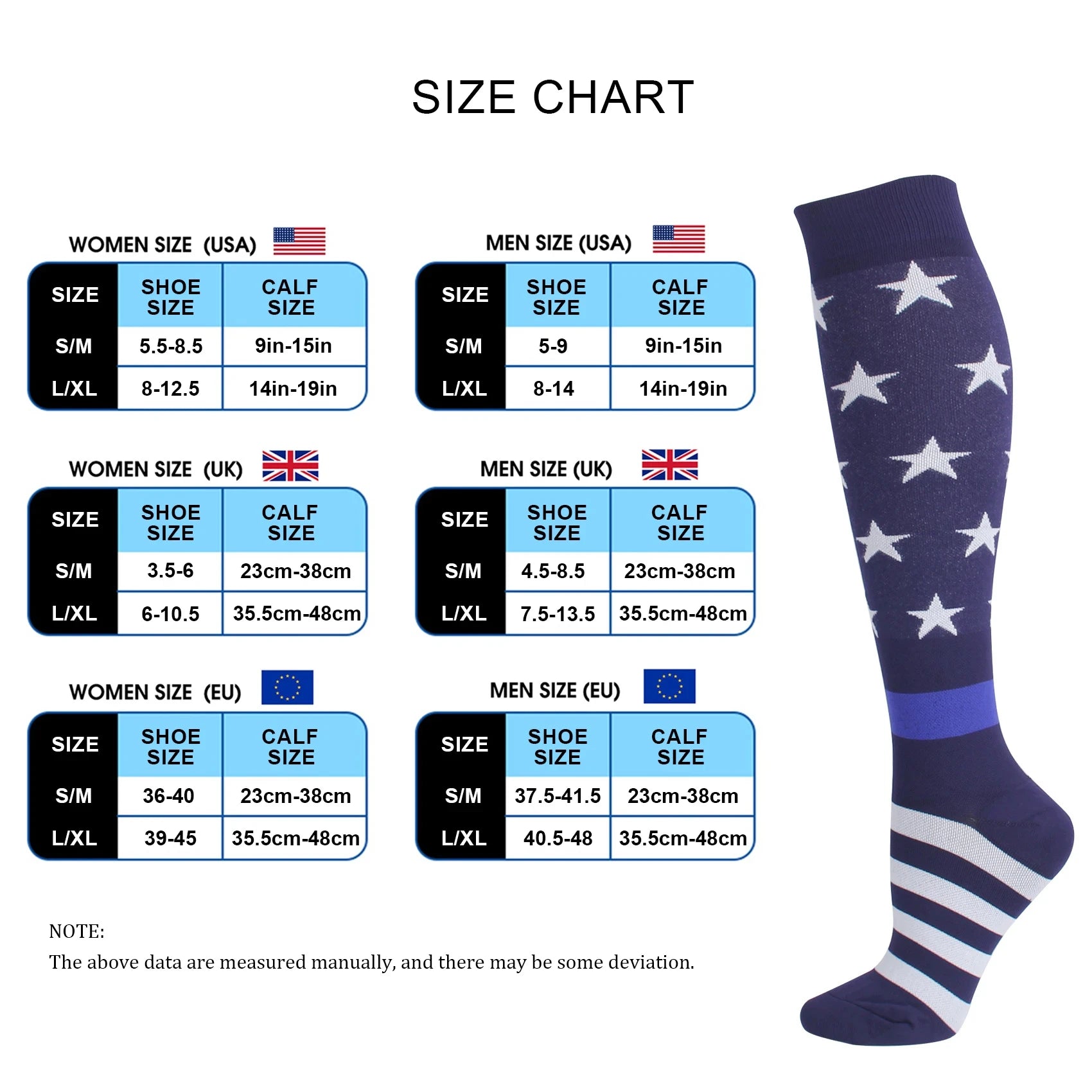 3/5/6 Double Compression Socks Men Women Medical Varicose Swelling Pregnancy Sports Socks Outdoor Exercise Running Golf Hiking