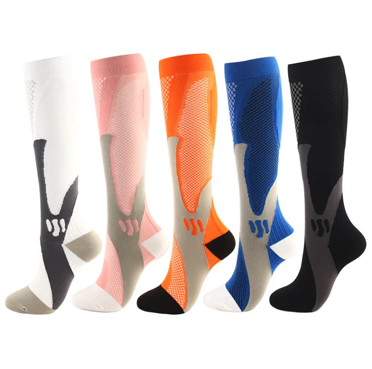 3/5/6 Double Compression Socks Men Women Medical Varicose Swelling Pregnancy Sports Socks Outdoor Exercise Running Golf Hiking