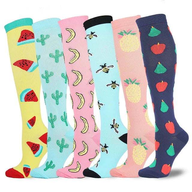 3/5/6 Double Compression Socks Men Women Medical Varicose Swelling Pregnancy Sports Socks Outdoor Exercise Running Golf Hiking