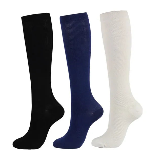 3/5/6 Double Compression Socks Men Women Medical Varicose Swelling Pregnancy Sports Socks Outdoor Exercise Running Golf Hiking