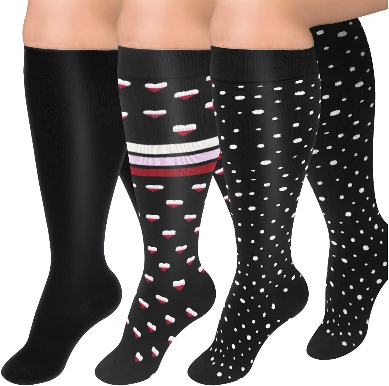 Plus Size Compression Socks Women Men Running Yoga Fat Sock Sports Fitness Weight Loss Wide Calf Extra Large Flight Sock Support