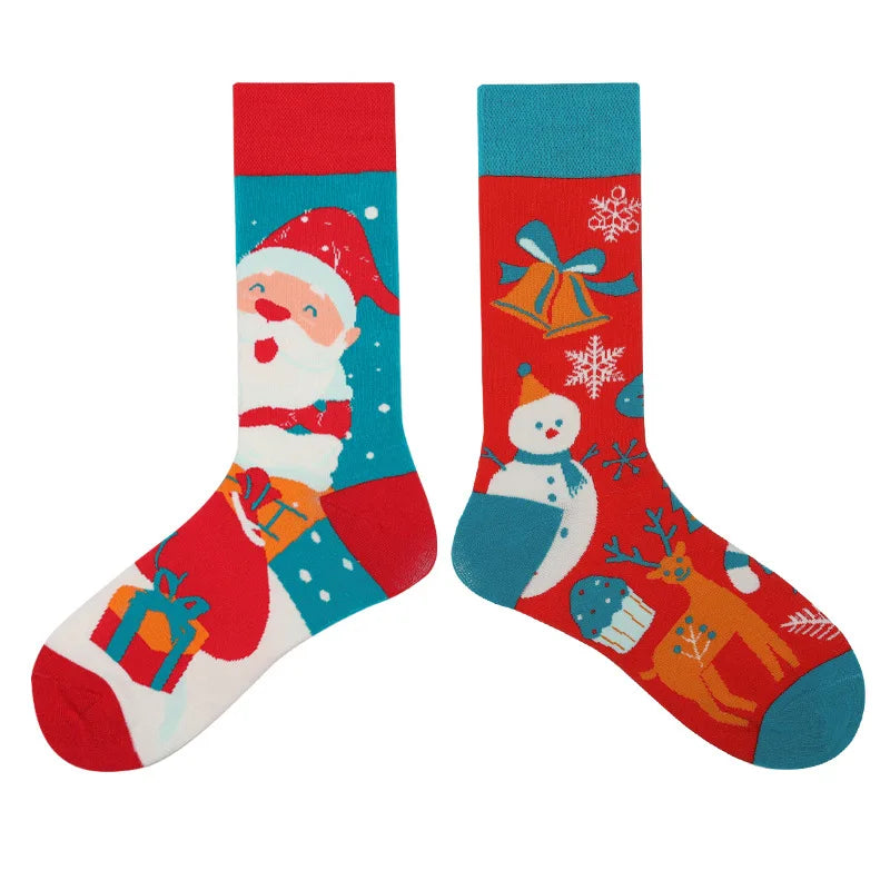 1Pair Man Women Socks Original AB Tide Socks Medium High Tube Colorful Socks Flowers Fruits Candy Cake Cotton Socks Unisex Socks