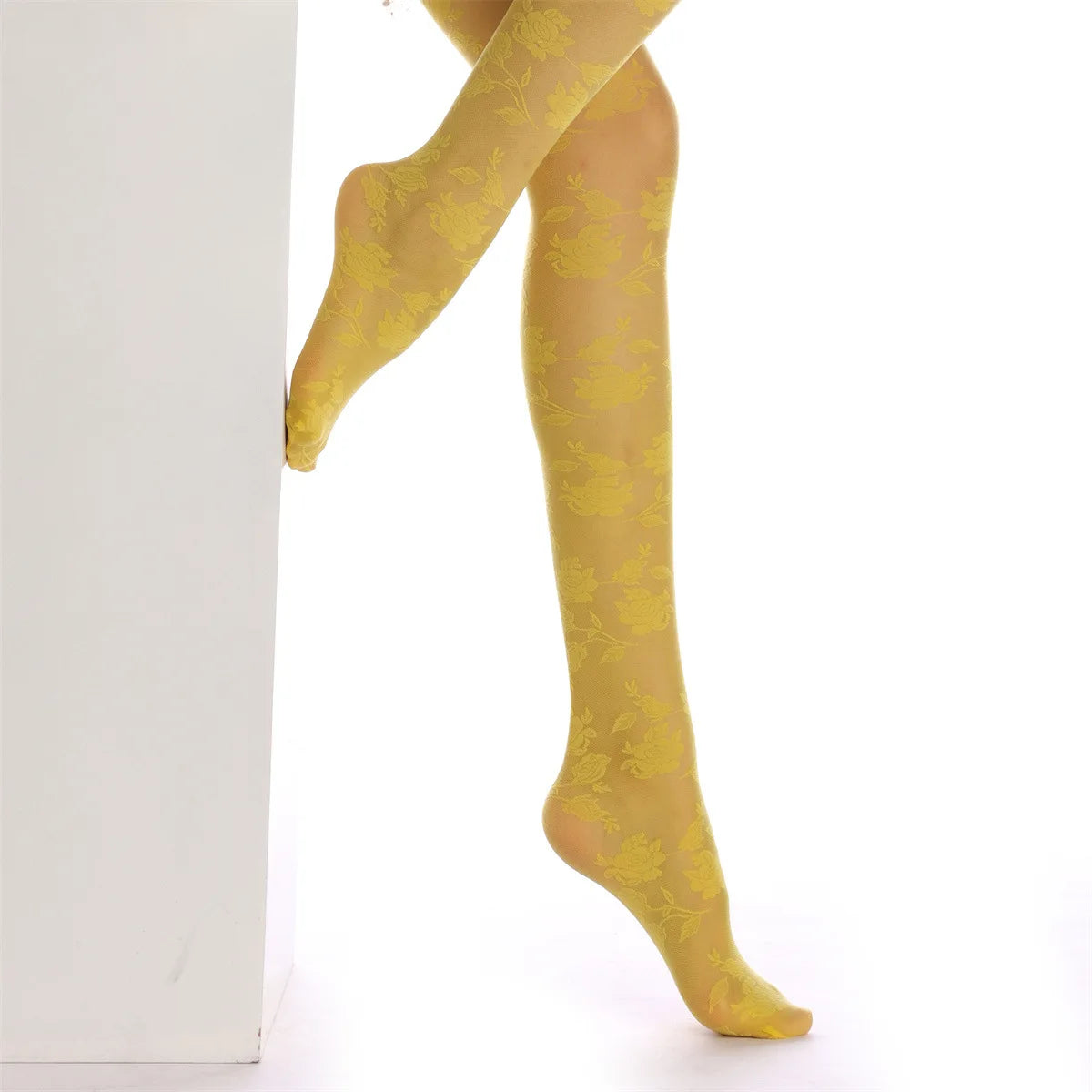 Sexy Colorful Rose Tights Women 12 Colors Medias Socks Transparent Thin Y2K Pantyhose Party Club Stockings